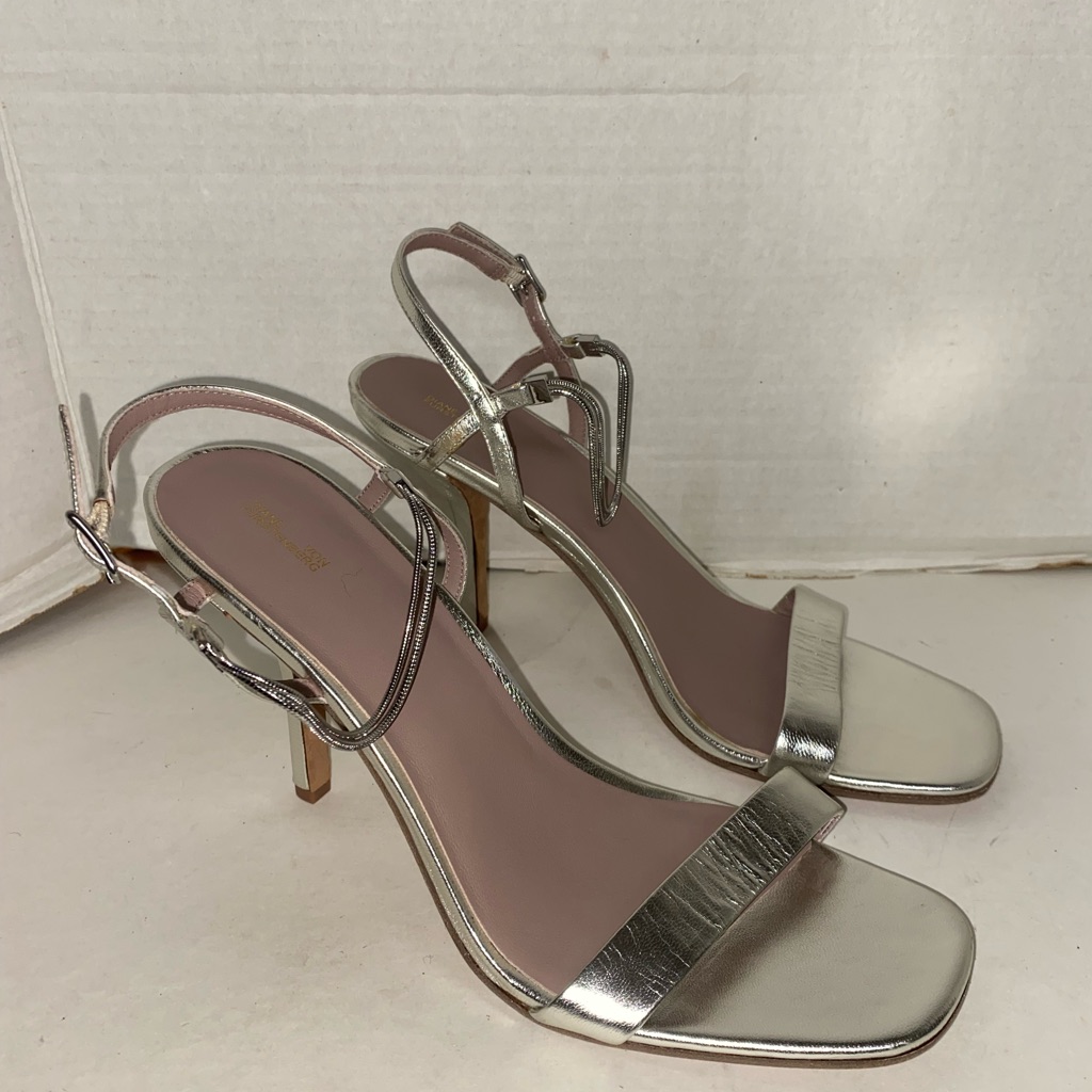 Nwob Diane Von Furstenberg Silver Heels Sz 10m